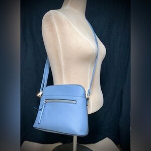 Light Blue Crossbody Shoulder Purse – Gold Hardware – Brand New
